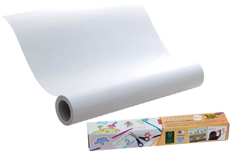 Rouleau de papier adhésif repositionnable blanc - 6 mètres - Supports  blancs - 10 Doigts