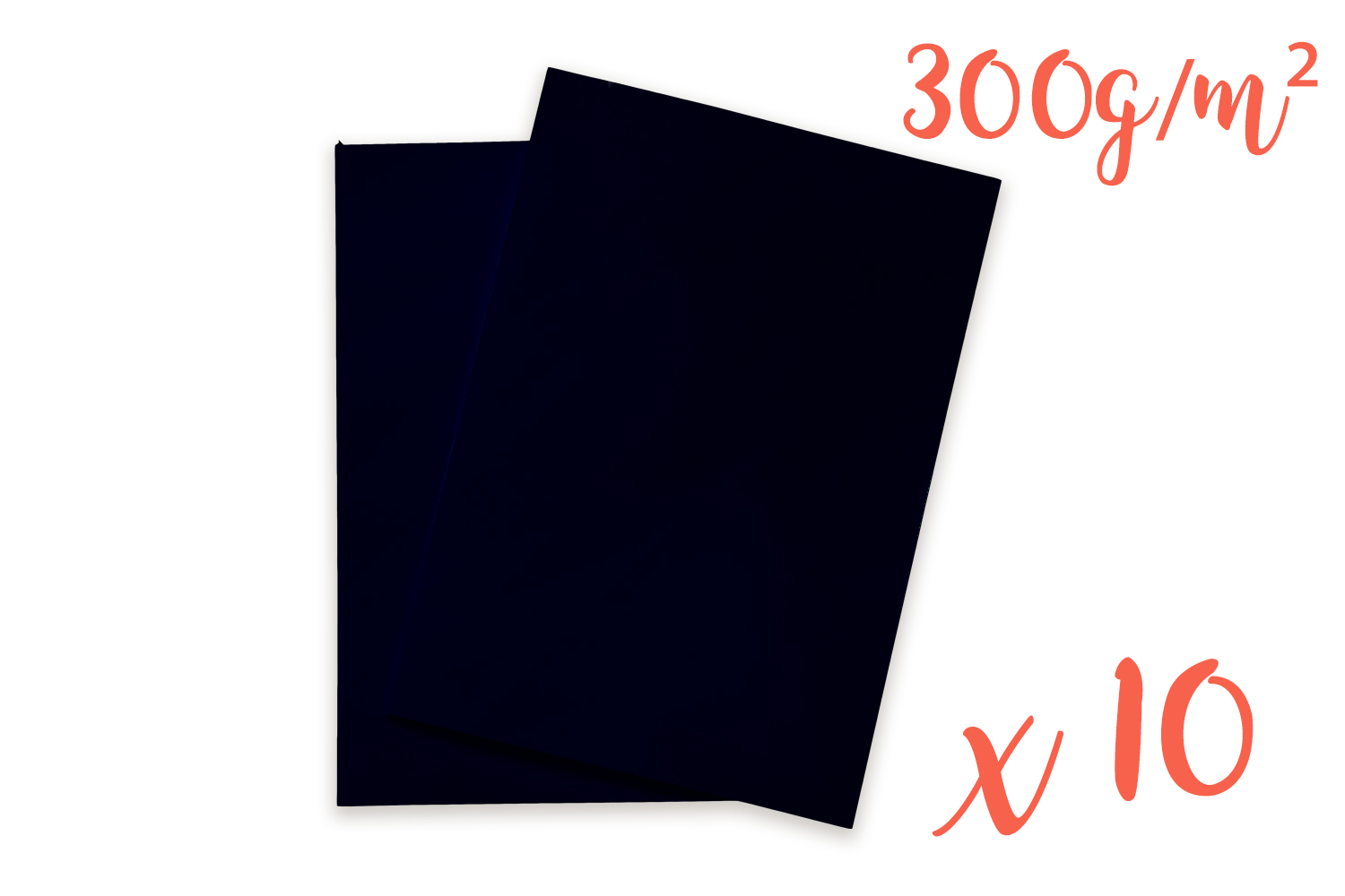Feuilles noires - Format A3 / A4 - Papiers Unis - 10 Doigts