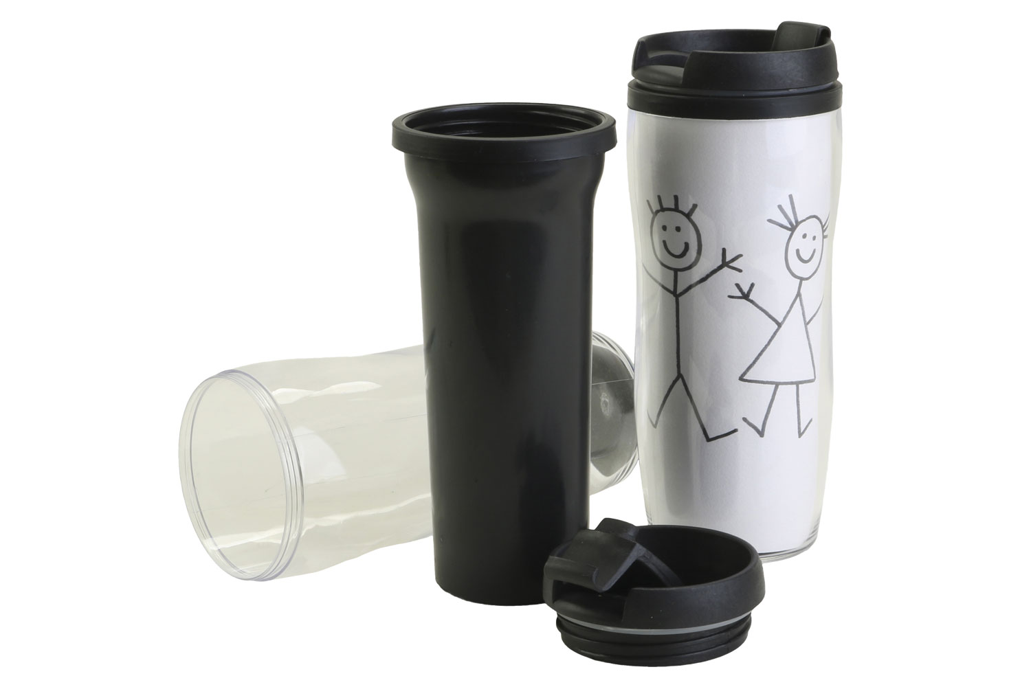 Mug isotherme avec couvercle - Plastique Transparent - 10 Doigts