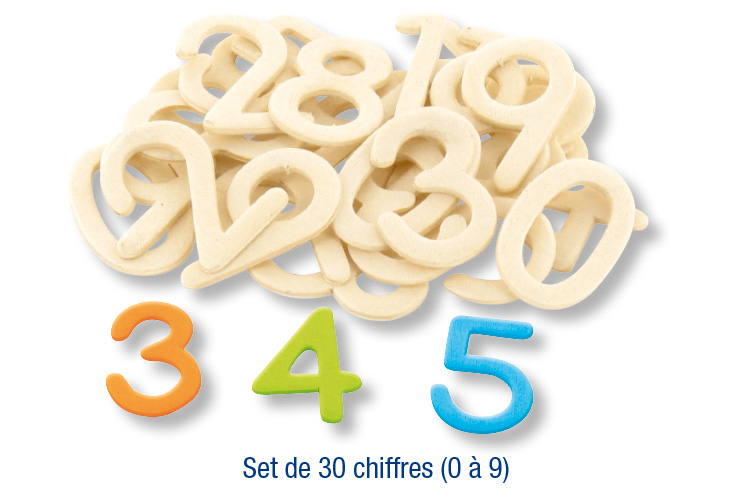 Set en bois pour former des lettres et des chiffres 27 Pièces - JOUETS 