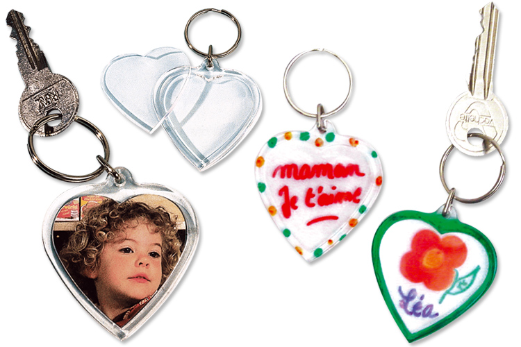 Porte-clefs en plastique transparent