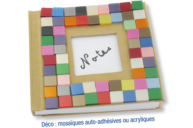 Carnet kraft déco mosaïques acrylique