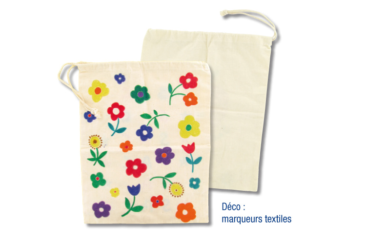 Sac à cordelettes en coton écru