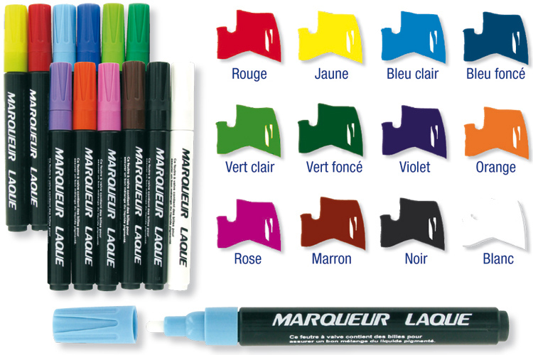 Marqueurs peinture, grosse pointe - 4 couleurs - Marqueur peinture - 10  Doigts