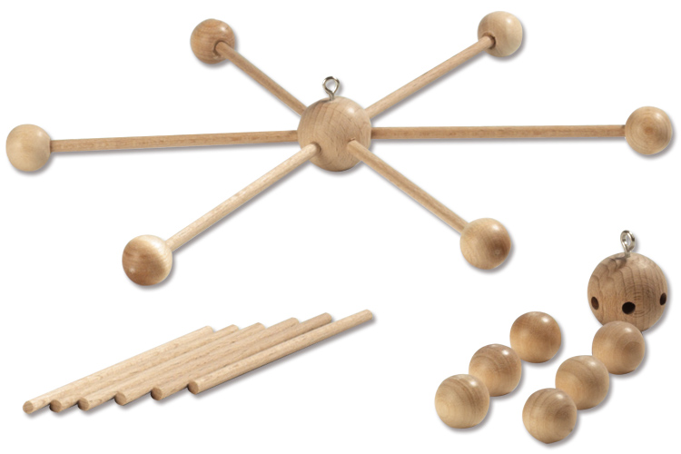 Support en bois pour mobile - 6 bras - Mobiles en bois - 10 Doigts