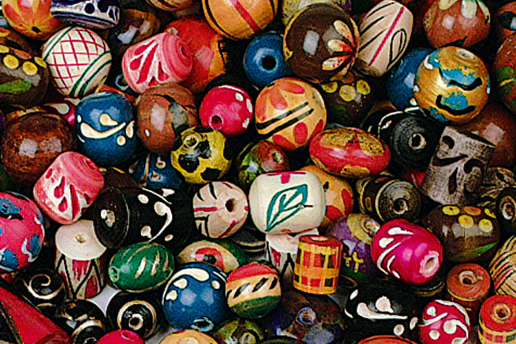 Lot De 30 Perles Artisanales Décorées Main - Pâte De Verre Opaque (facon Murano)