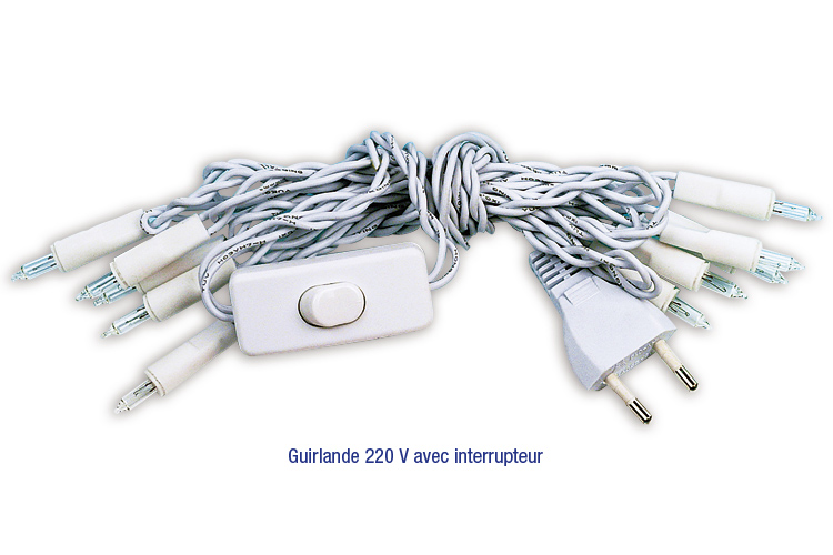 Guirlande électrique de 10 ampoules, avec interrupteur Guirlandes 10 Doigts