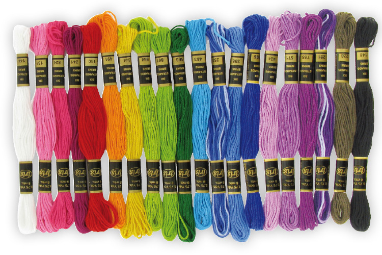 Echevettes de fils coton - 20 bobines couleurs vives - Fils - 10 Doigts