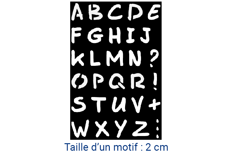 Il Cherche A En Decoudre 10 Lettres Pochoir adhésif repositionnable "Lettres" - Pochoir Alphabet - 10 Doigts