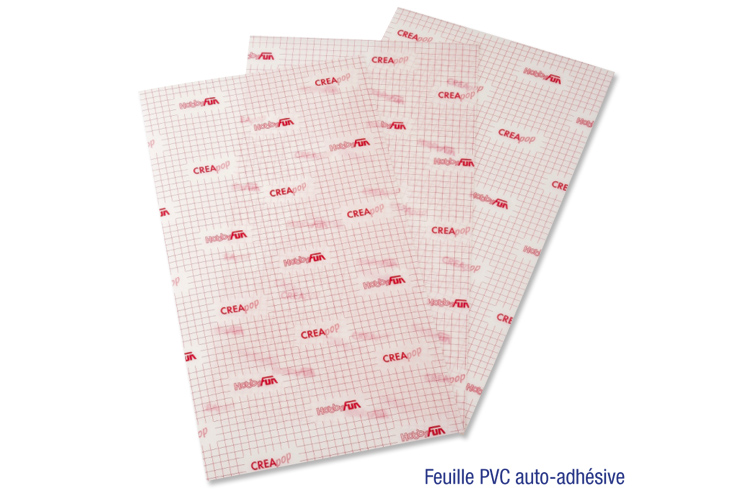 Feuille de PVC translucide adhésive (Polyphane) - 33 x 43 cm