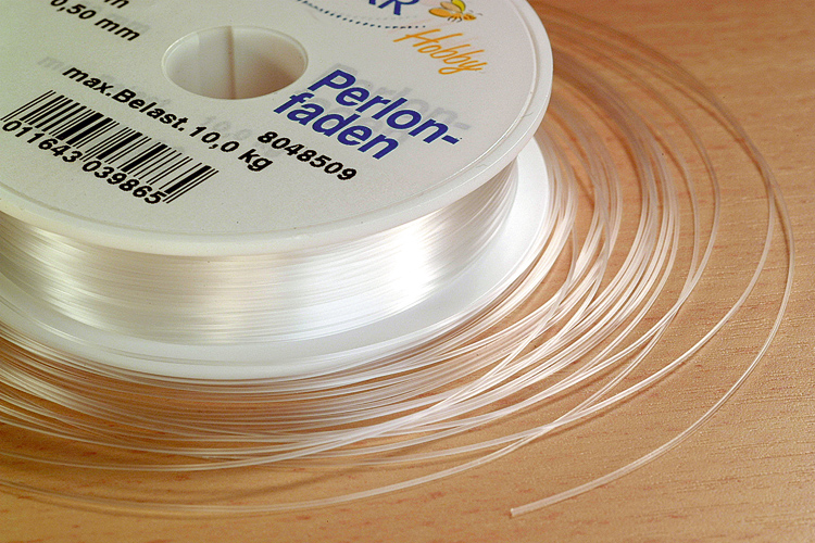 Bobine de 90 m fil nylon / fil de pêche 0,2 mm pour création de