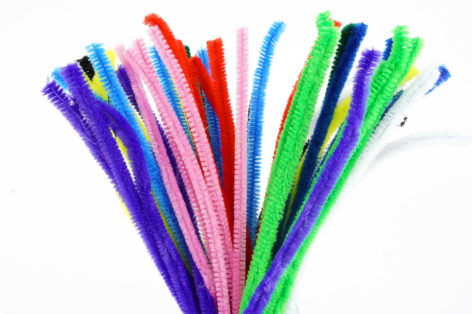 Fil chenille multicolore 30 cm - 24 pièces - Chenilles, cure-pipe - 10  Doigts