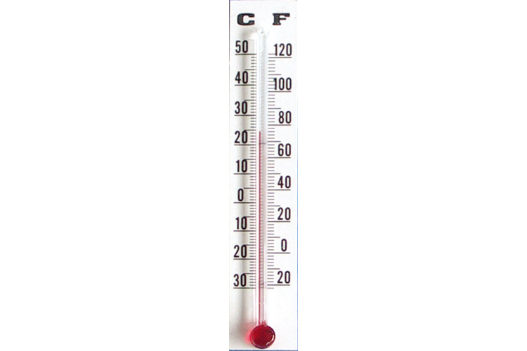 Thermomètre à alcool 40x6 cm plastique