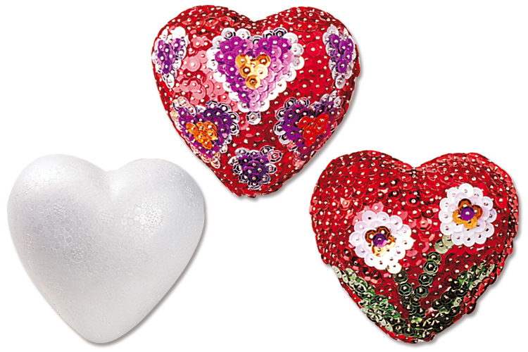 Coeurs en polystyrène 9 cm - Formes à décorer - 10 Doigts