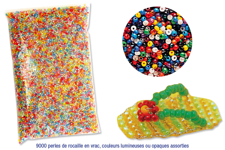 couleurs au choix 6/0 perles poney transparentes pour enfants Lot de 1100 perles de rocaille en verre de 4 mm noir opaque 