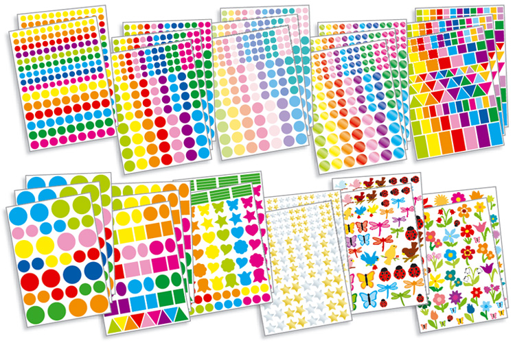 Gommettes rondes pour enfant assortiment couleurs