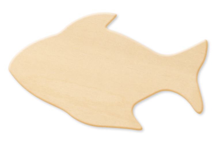 Poisson en bois naturel - Supports plats - 10 Doigts