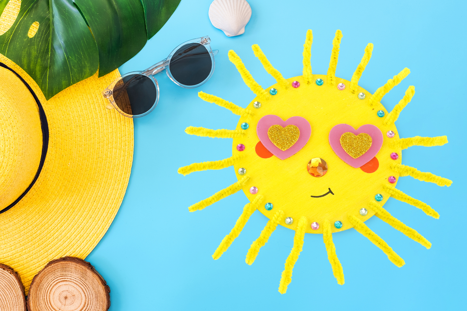 Soleil avec des chenilles