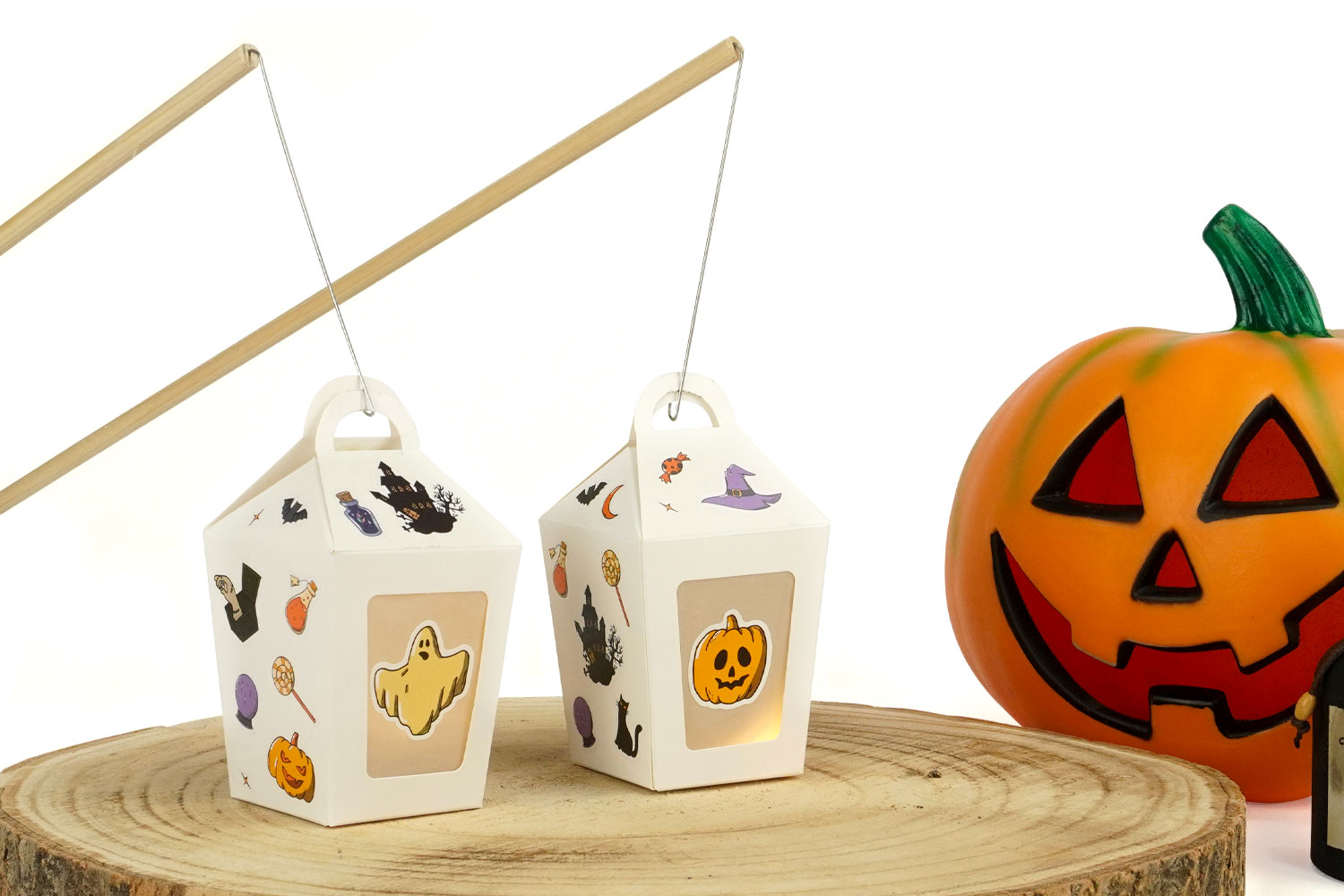 Lanternes gommettes Halloween