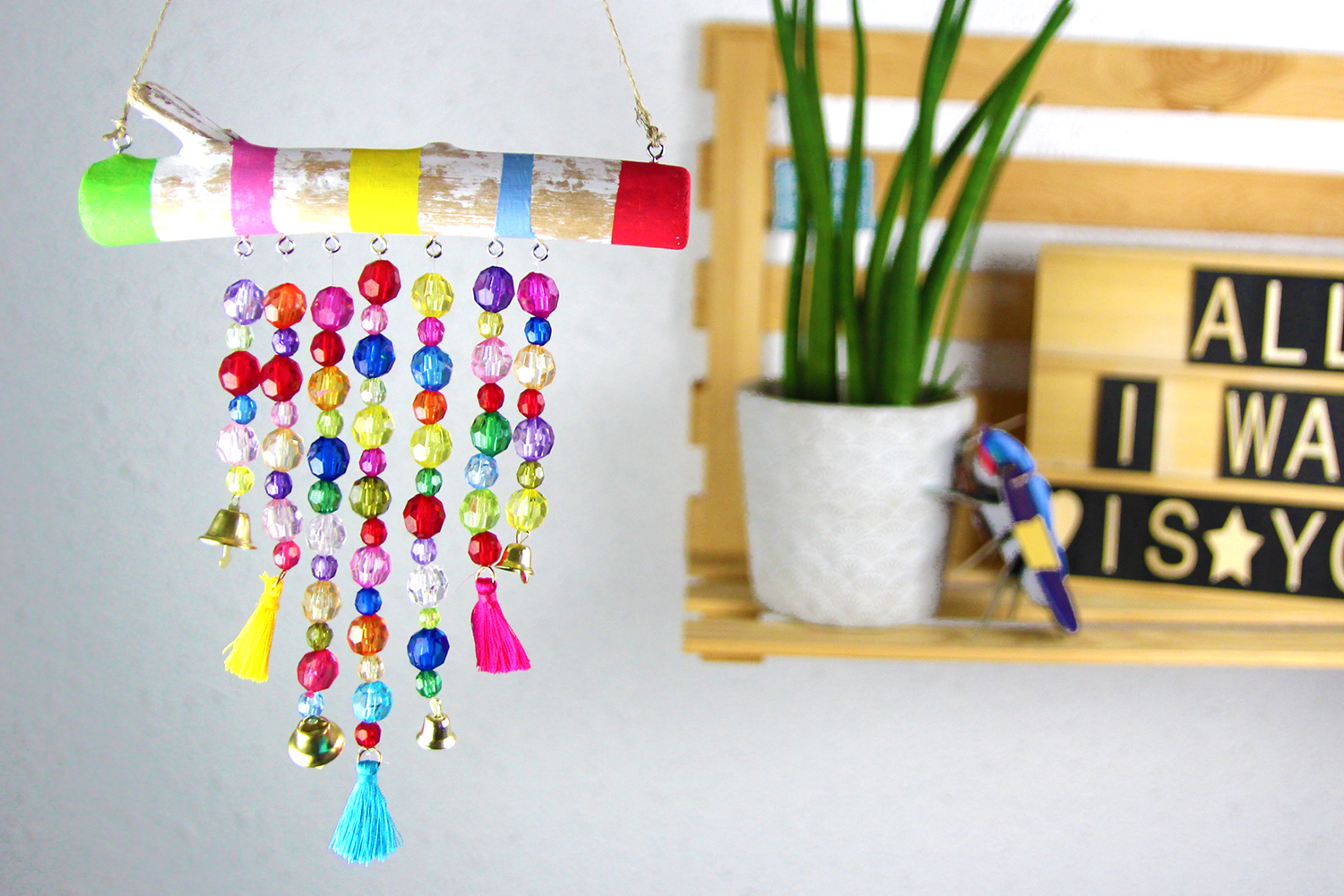Kit De 9 Carillons à Vent Halloween En Bois à Peindre - Activité DIY Pour Enfants, Décoration De Fête
