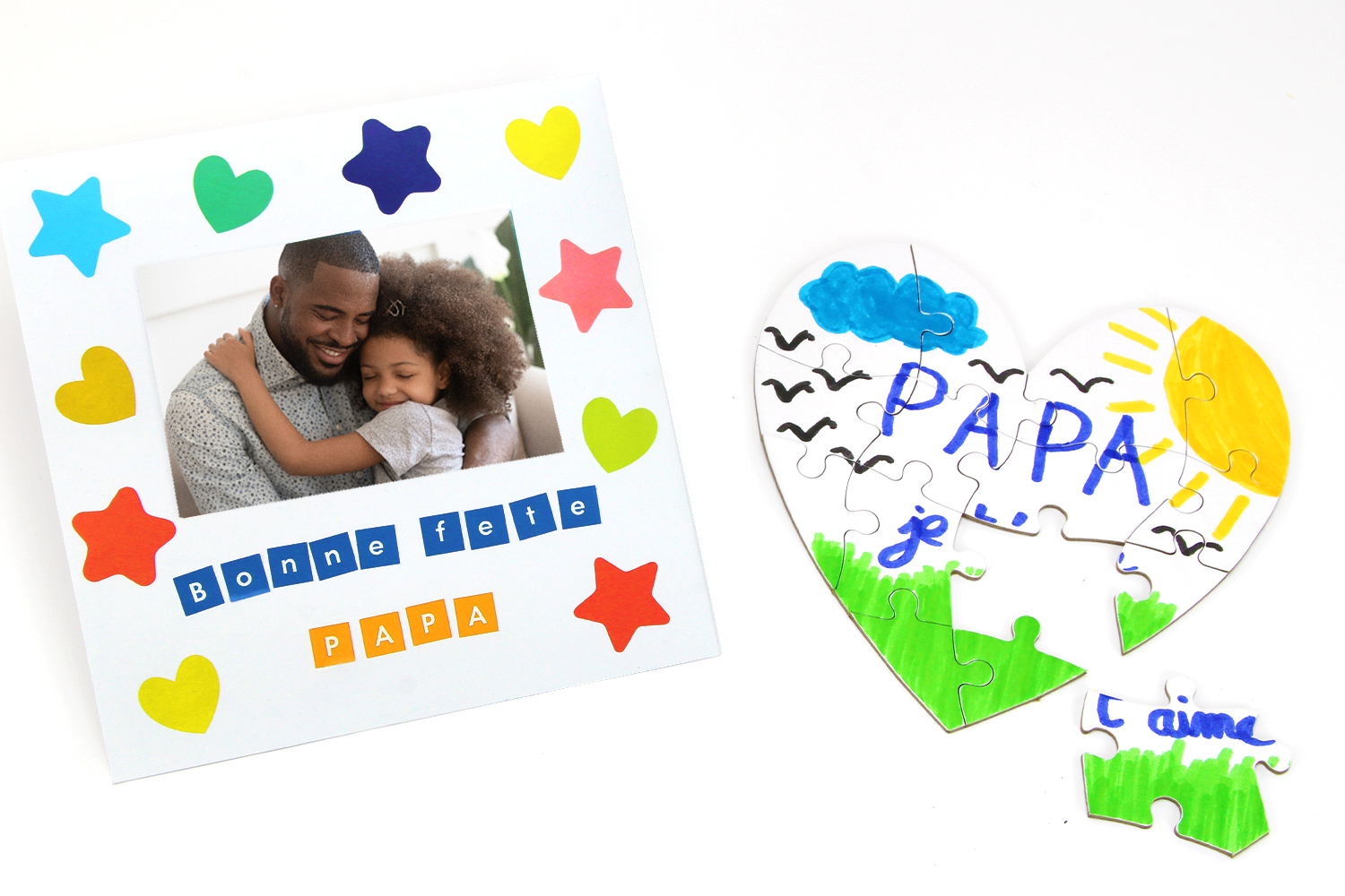 Puzzle cœur pour la fête des pères - Tutos Fête des Pères - 10 Doigts