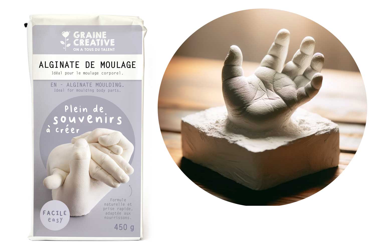 4 gants d'apprentissage enfants ÉMOTION - Galet/blanc - LA NATURE