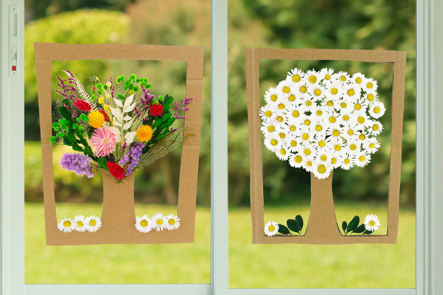 Arbre printanier avec des fleurs séchées