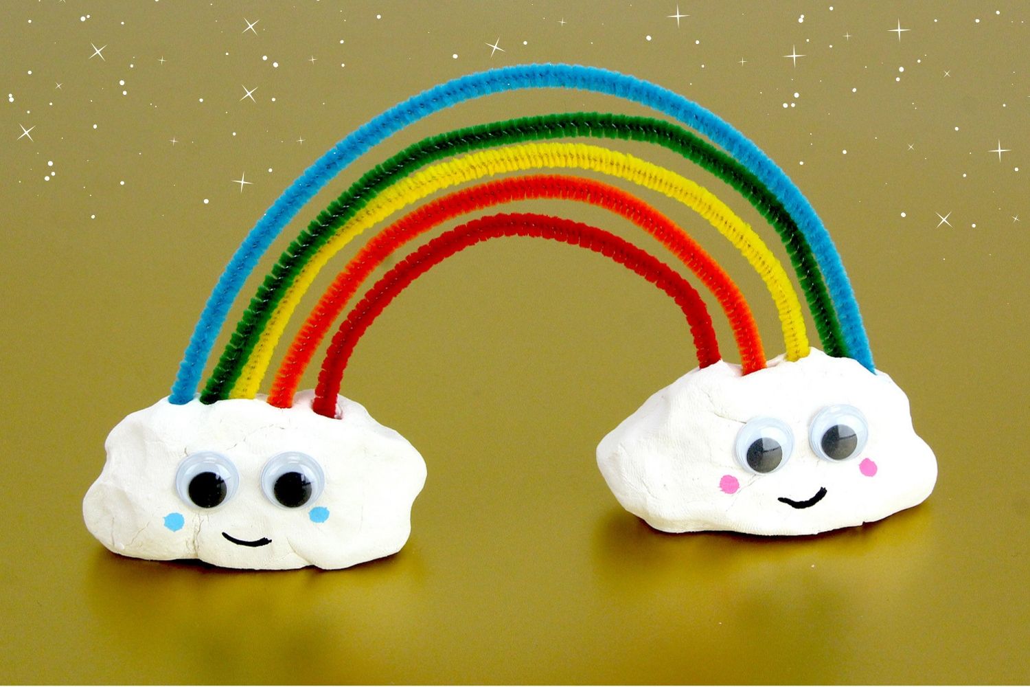 Arc-en-ciel en pâte à modeler et chenilles - Tutos Modelage - 10