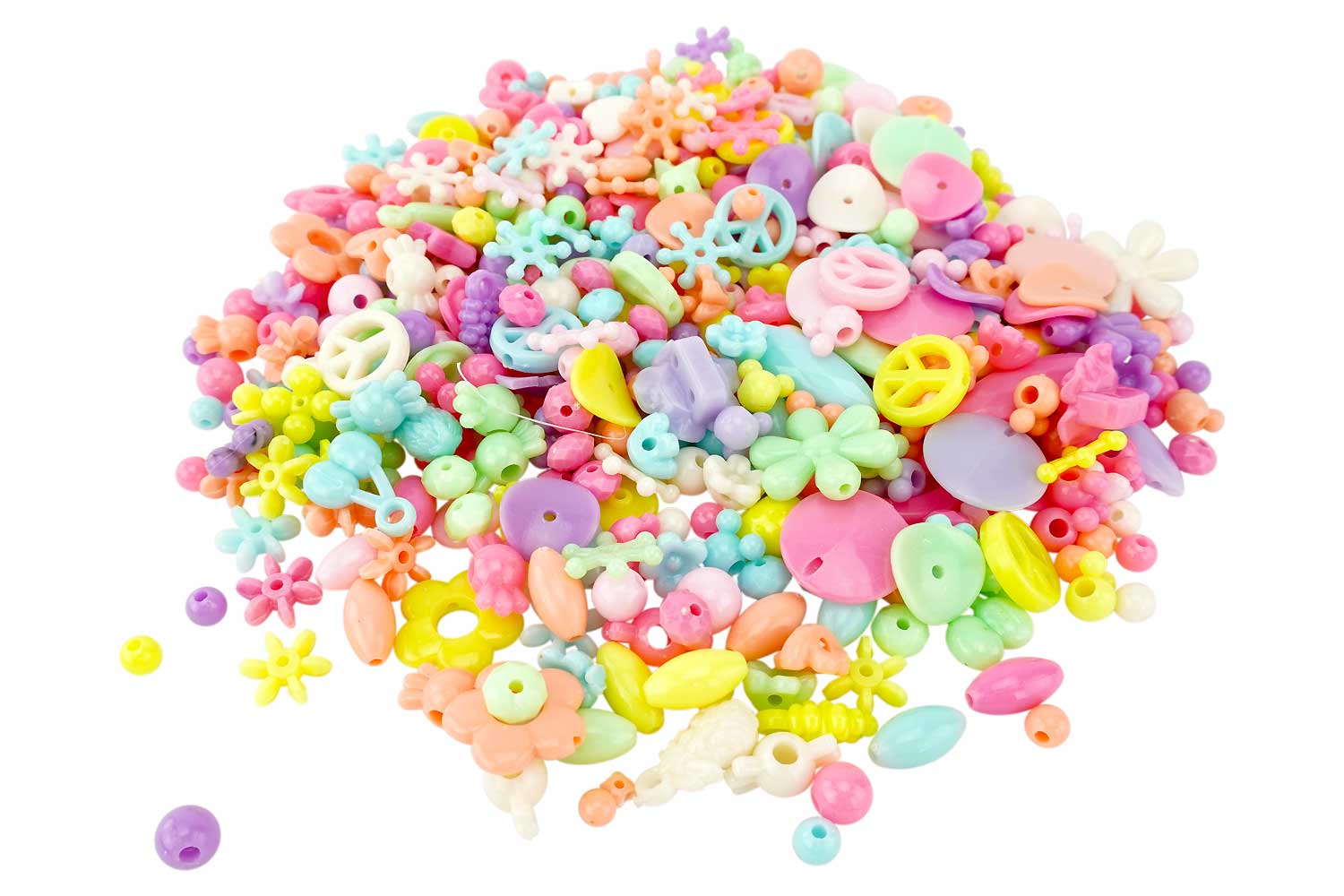 Coffret de 350 perles en plastique - Perles Plastique - 10 Doigts