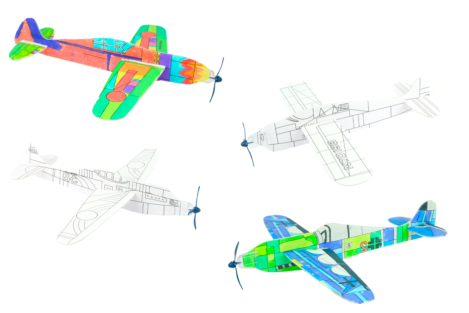 Pack de 48 petits avions en polystyrène