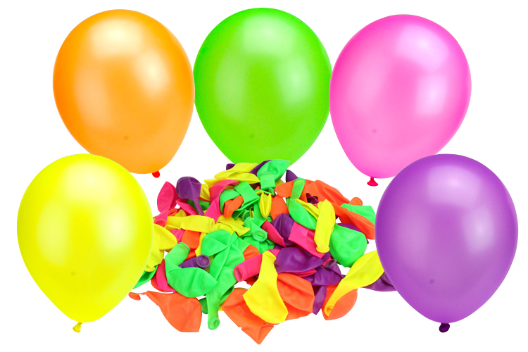 Ballons ronds, couleurs fluos - 100 ballons - Ballons, guirlandes,  serpentins - 10 Doigts