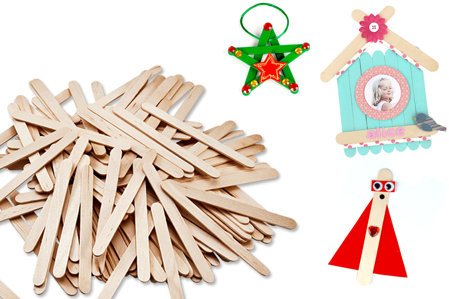 58 Pcs Bâtons De Bois Naturel, Bâtonnets De Boiss 300mm X | FindTheDeal