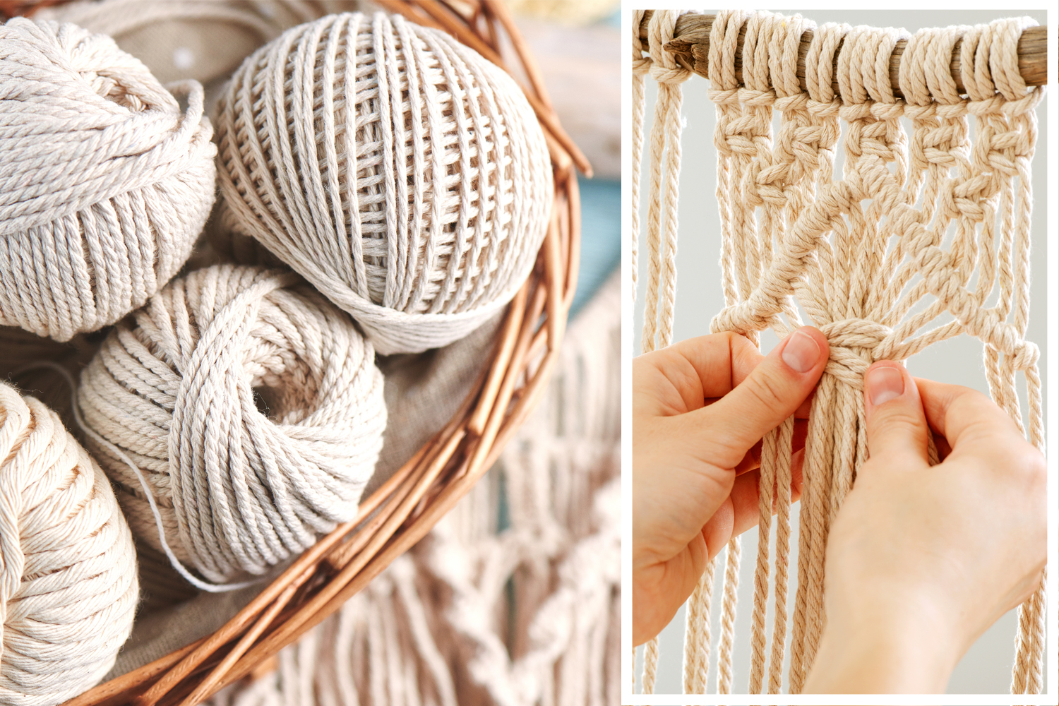 Fils pour macramé - 100 % coton naturel - Fils - 10 Doigts