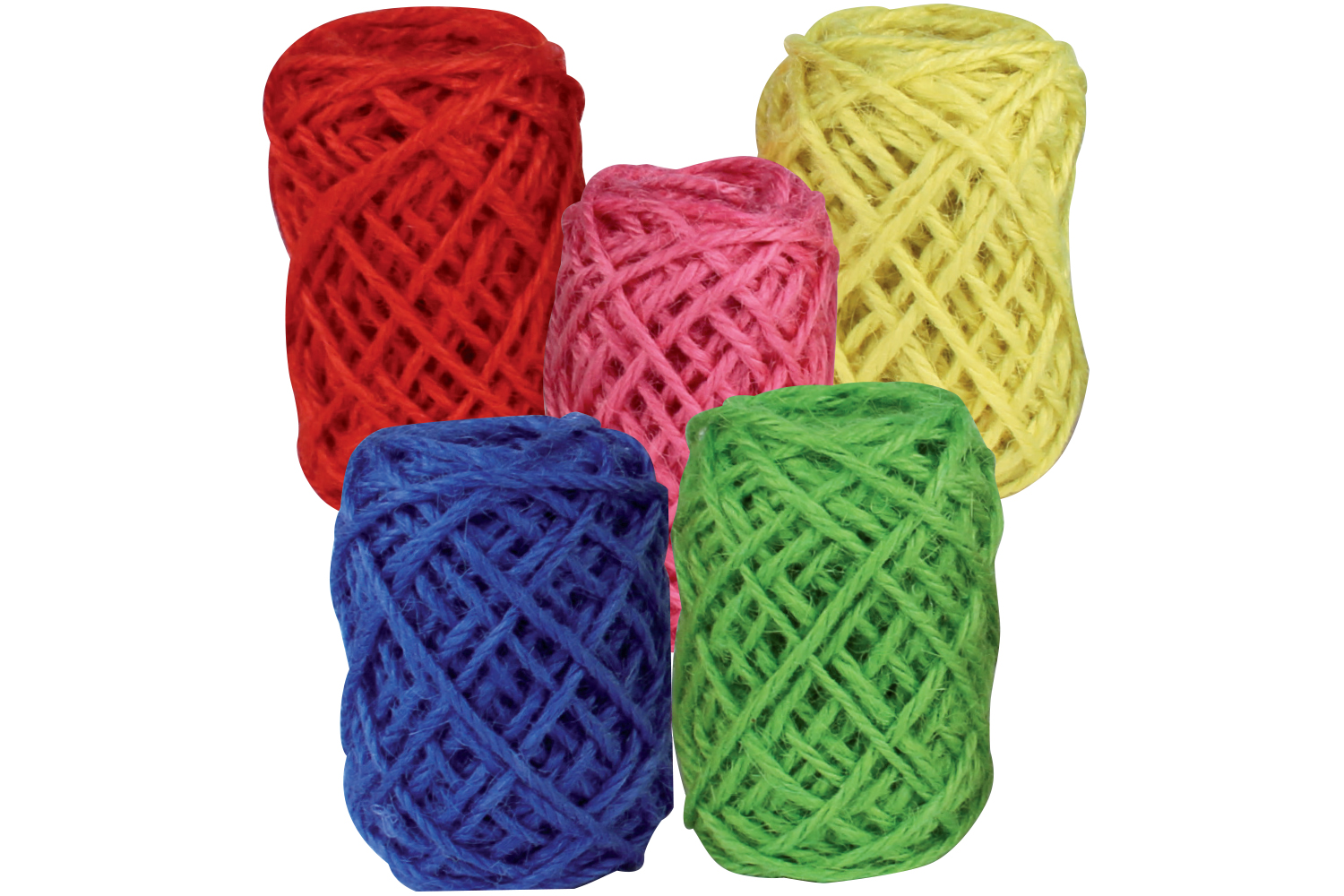 Bobines de jute naturelles - 5 couleurs vives - Corde naturelle - 10 Doigts