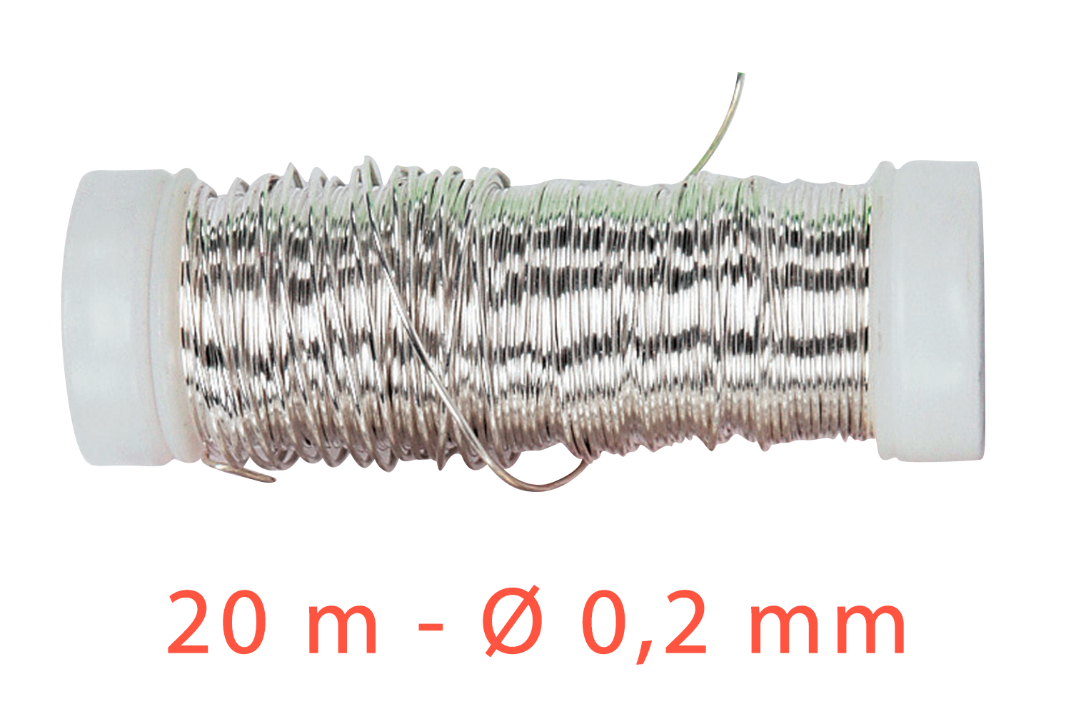 Fil métal fin argent - 20 mètres - Fil métallique - 10 Doigts