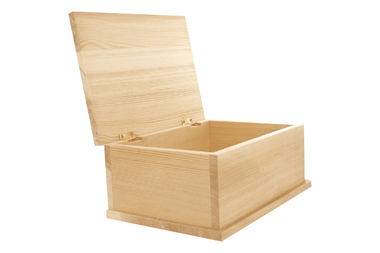 Petite Boîte de Rangement en Bois à Décorer, 21,4 x 13,8 x 10 cm, Coffret  avec Fermoir, Non Peint