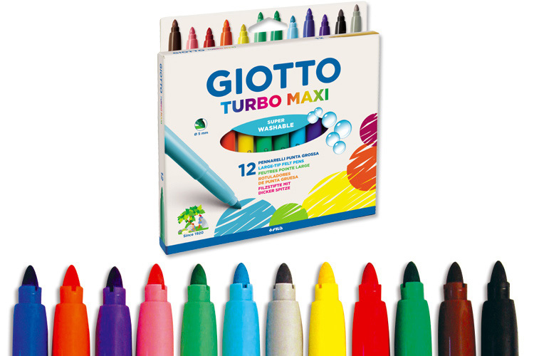 Feutres GIOTTO Turbo Maxi - Pointe large - Feutres pointes larges - 10  Doigts