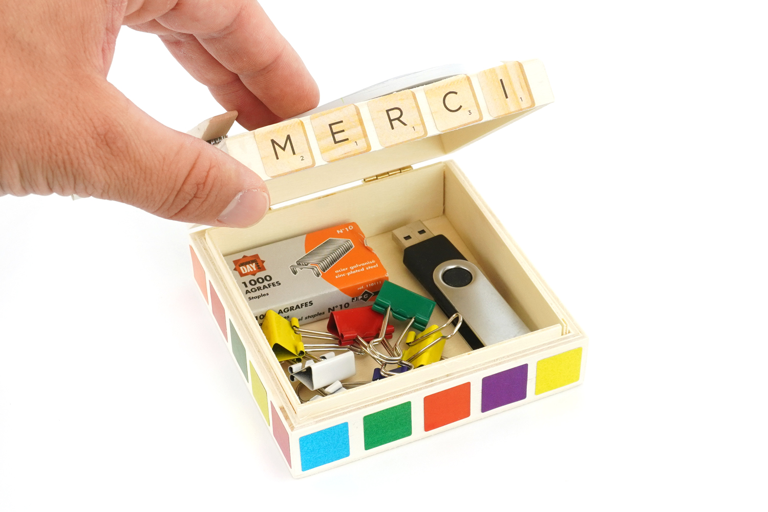 Boite à accessoires de bureau + bloc-notes - Tutos Cadeaux Ecole - 10 Doigts