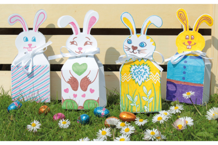 Boîtes lapins de Pâques à décorer - Boîtes en carton - 10 ...