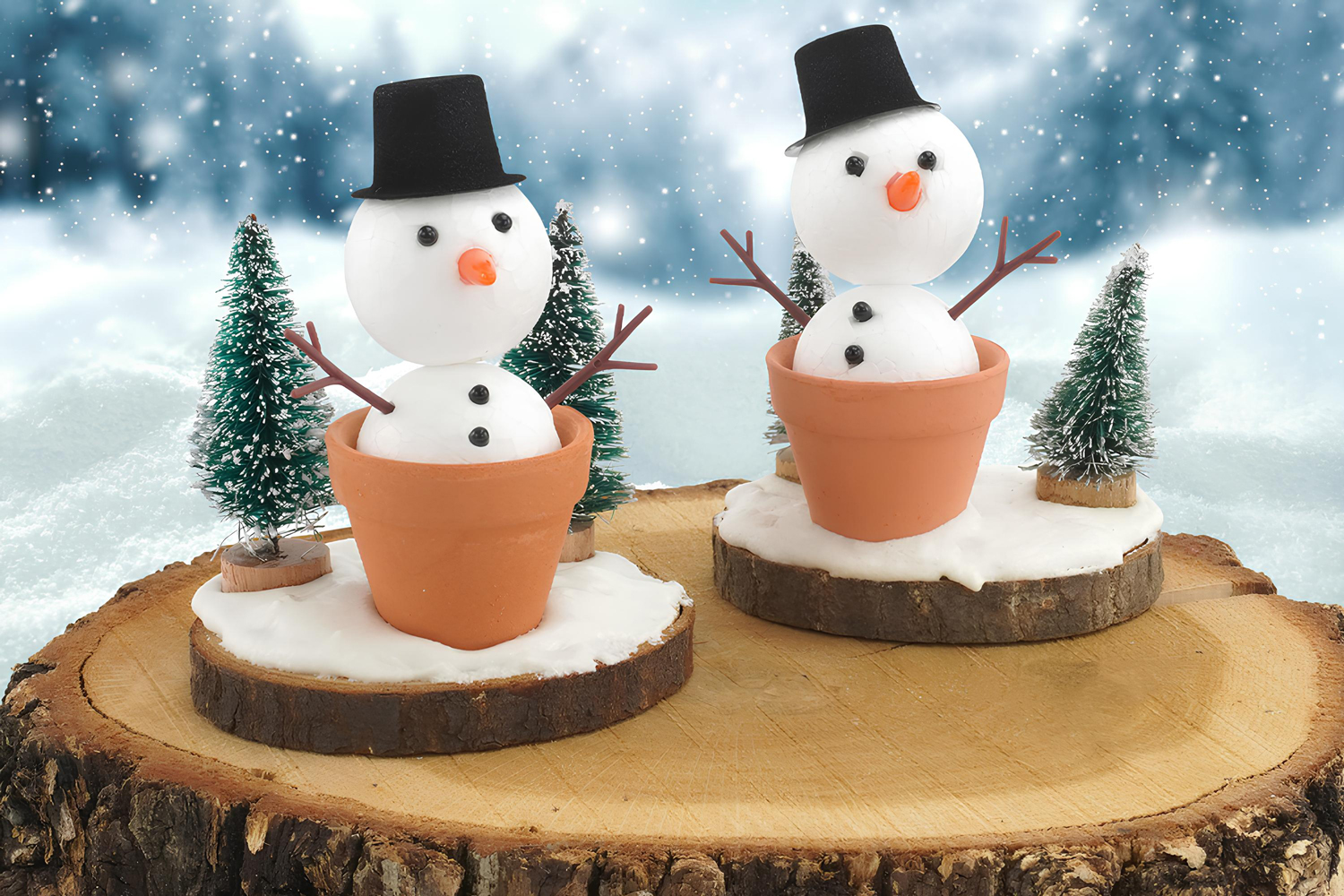 Petit bonhomme de neige dans un pot