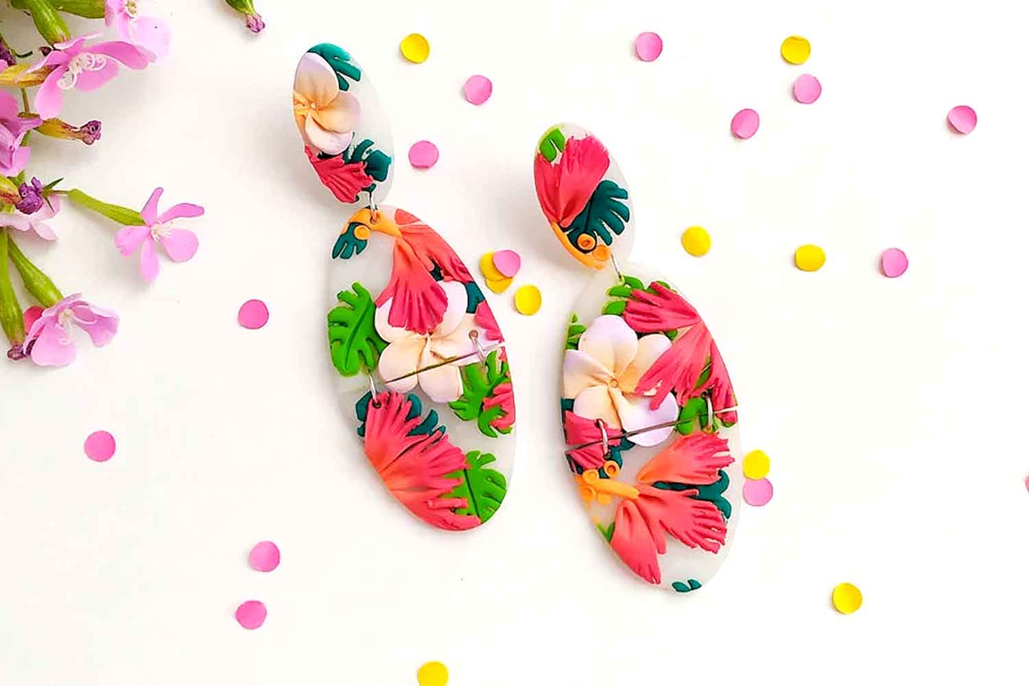 Boucles d'oreilles Tropical en FIMO