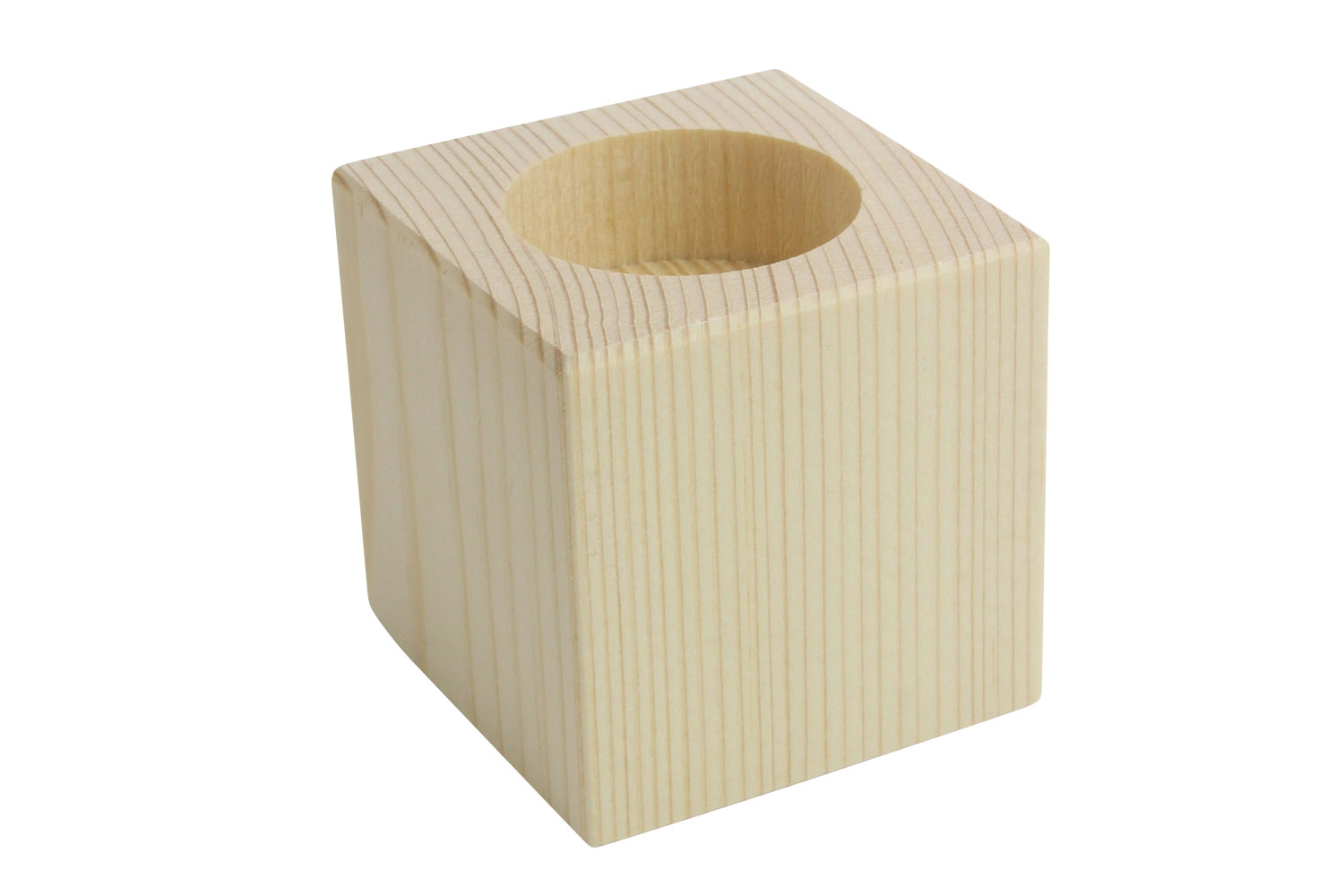 Bougeoir cubique en bois, pour bougie chauffe plat