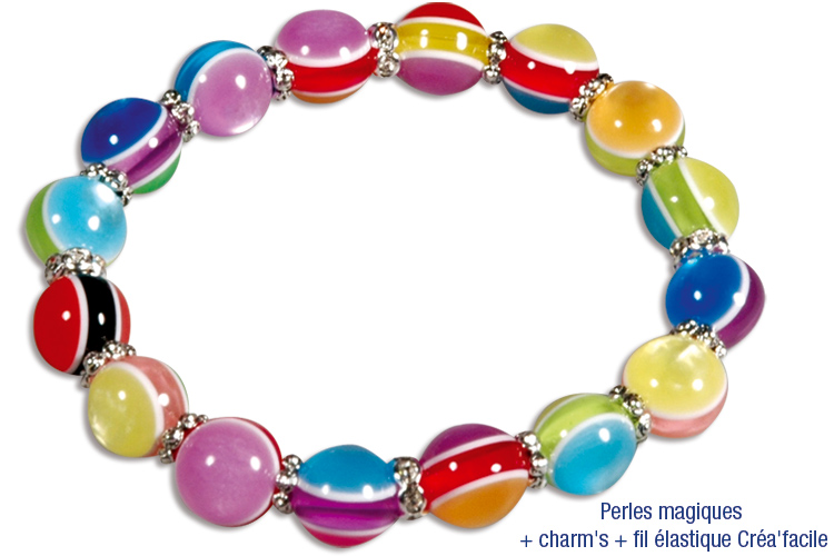 Bracelets de perles magiques en verre
