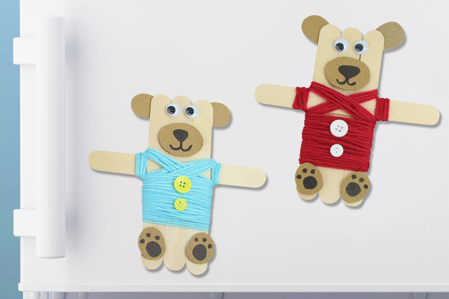 Magnets oursons avec des bâtonnets en bois - Tutos Animaux - 10 Doigts