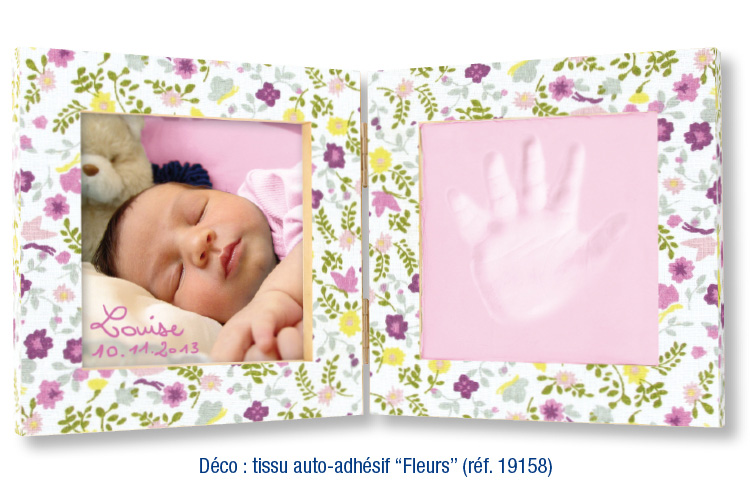 Cadre double empreinte bébé + photo - Empreintes - 10 Doigts