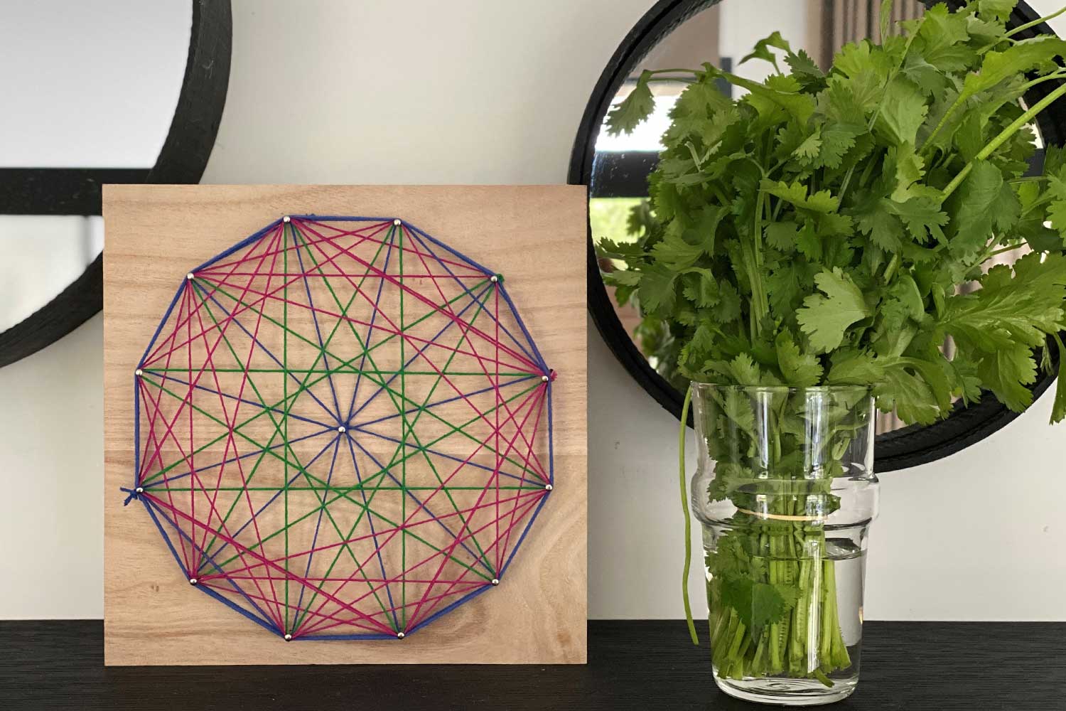 Kit créatif, string art mandala, mandala fil DIY tissage