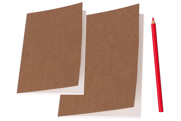 A5 Scrapbook Pad bois cartonnée Portrait Kraft papier recyclé 60 pages croquis 