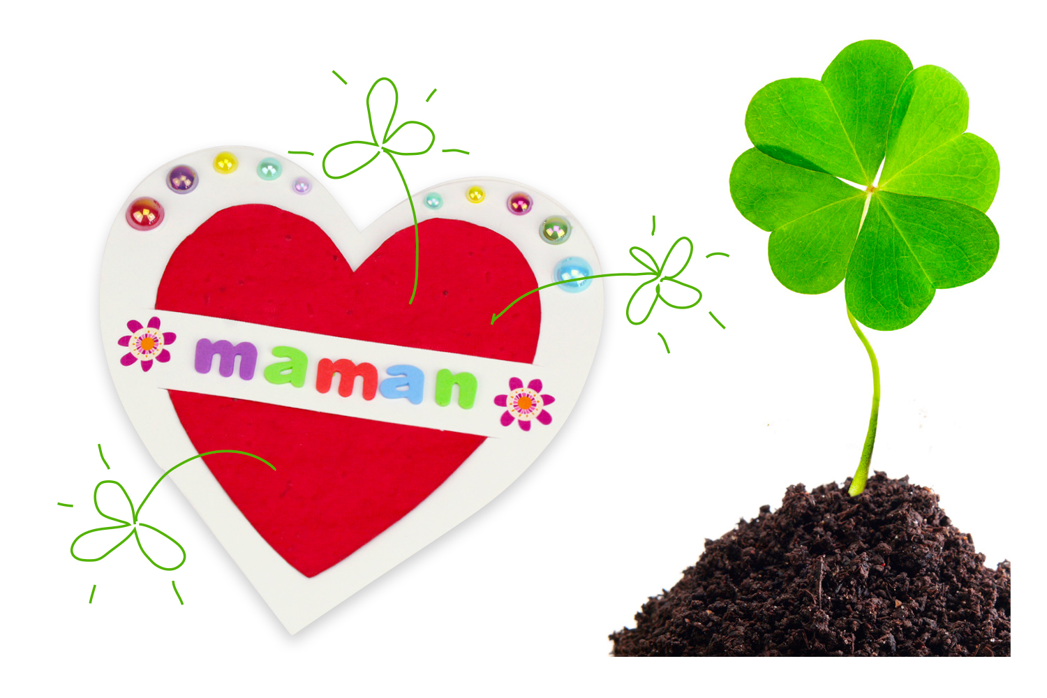 Cartes Coeur A Planter Dans La Terre Lot De 6 Cartes Et Poemes De Fetes 10 Doigts