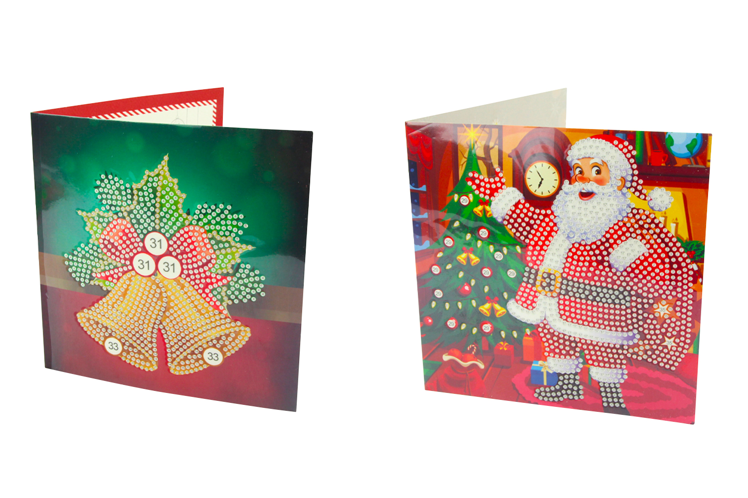 Diamond painting Noël - 4 cartes assorties - Cartes et Papiers de Noël - 10  Doigts