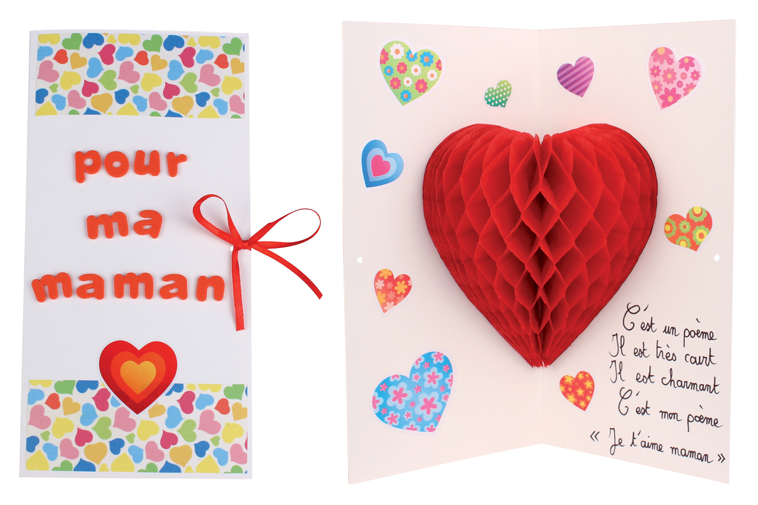 Kit 6 Cartes Pop-up Coeur 3D - Faire Part - 10 Doigts